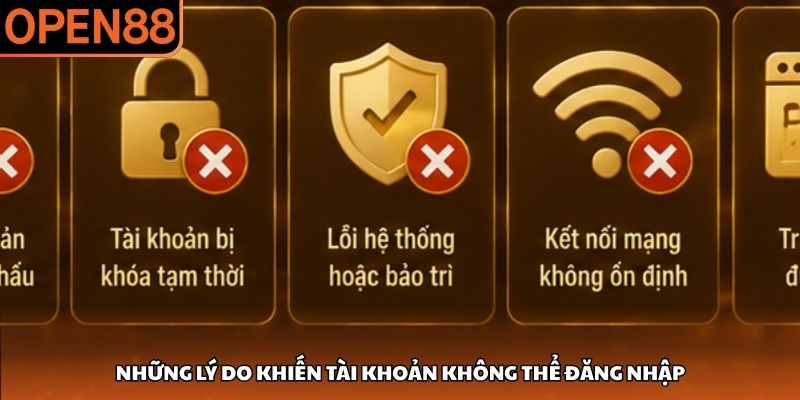 Những lý do khiến tài khoản không thể đăng nhập Đăng nhập OPEN88